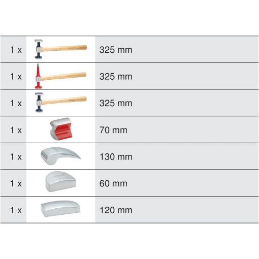 Coffret de débosselage de carrosserie 7 pièces KS TOOLS – 140.2100