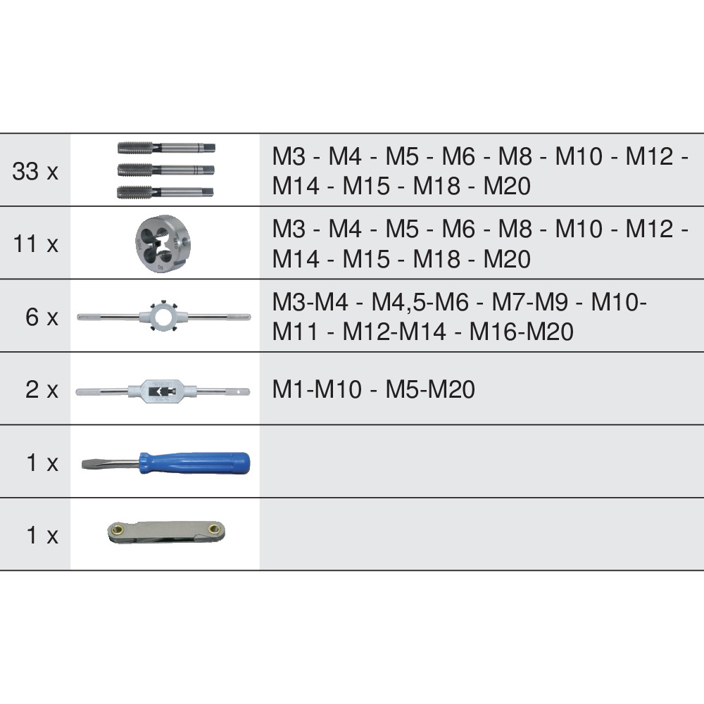 Coffret de jeux de tarauds & filières - 54 pièces KS TOOLS – 331.0654