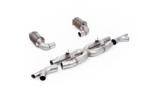 Ligne complète course X-pipe (catalyseurs HJS haut débit) MILLTEK – Porsche 911 (991) Turbo S 3.8T 580 ch – SSXPO206