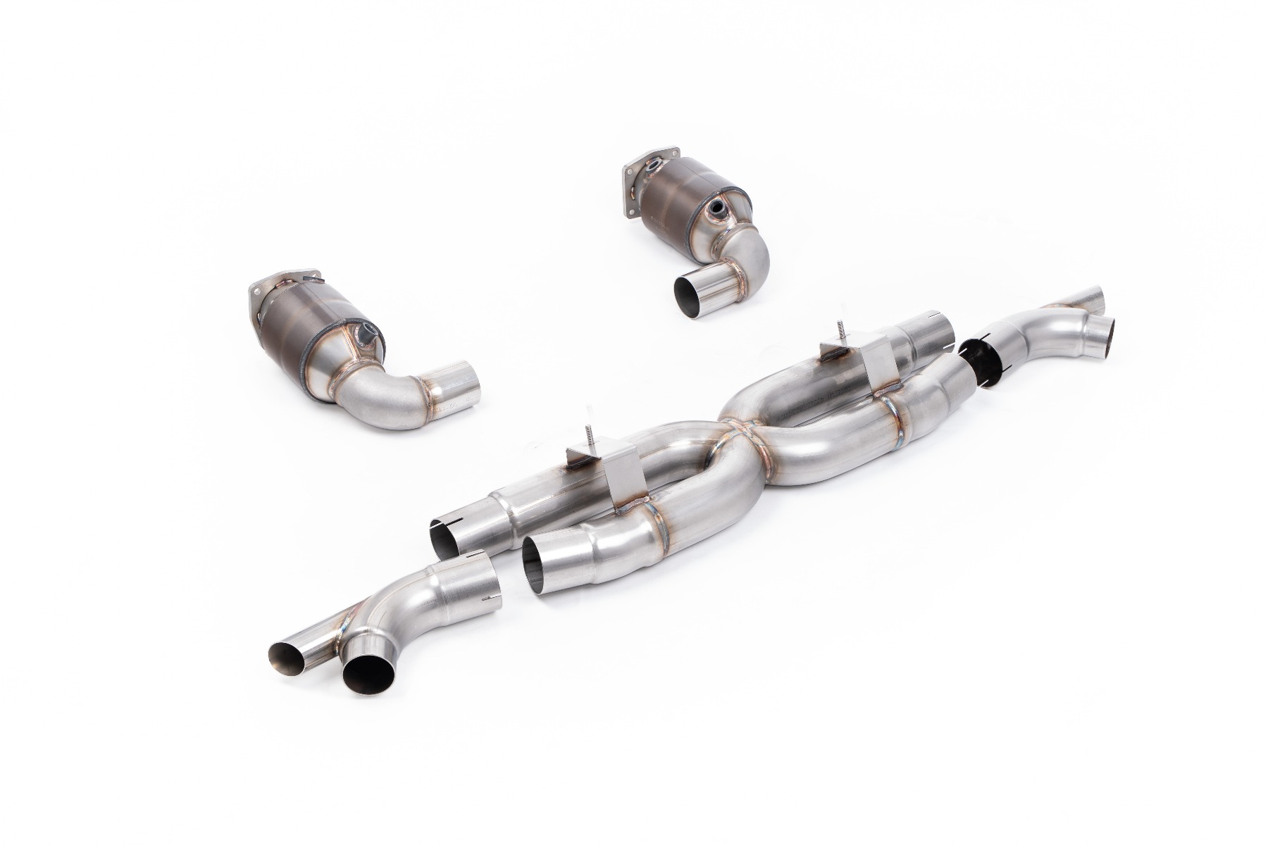 Ligne complète course X-pipe (catalyseurs HJS haut débit) MILLTEK – Porsche 911 (991) Turbo S 3.8T 580 ch – SSXPO206